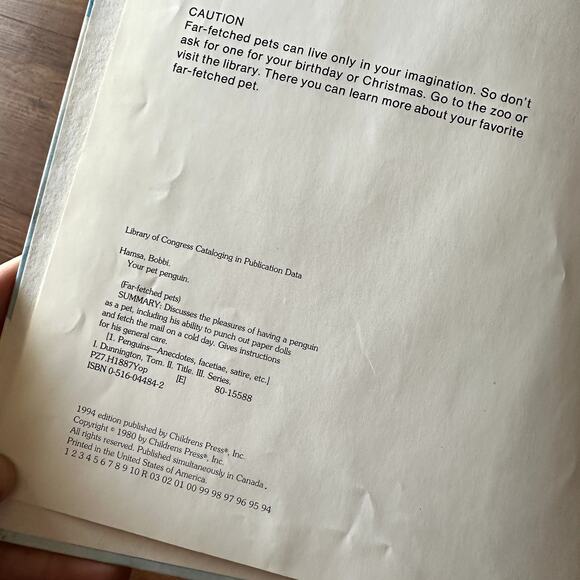 Vintage 1994 Far-Fetched Pets Your Pet Penguin Hardcover Book - Picture 3 of 9